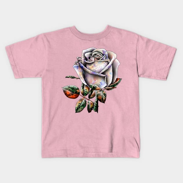 Watercolor Rose Kids T-Shirt by Zodiart